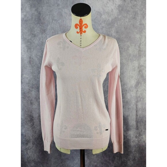 NWT $160 HORSEWARE IRELAND Platinum Womens S Linen Riding Sweater Dust Pink - Picture 2 of 12